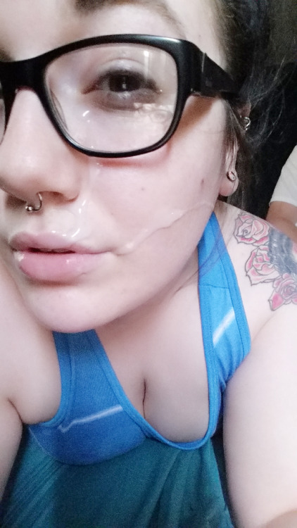 pervhusband: Wifey looks so pretty with cum on her face. I can’t wait for her send me pics lik