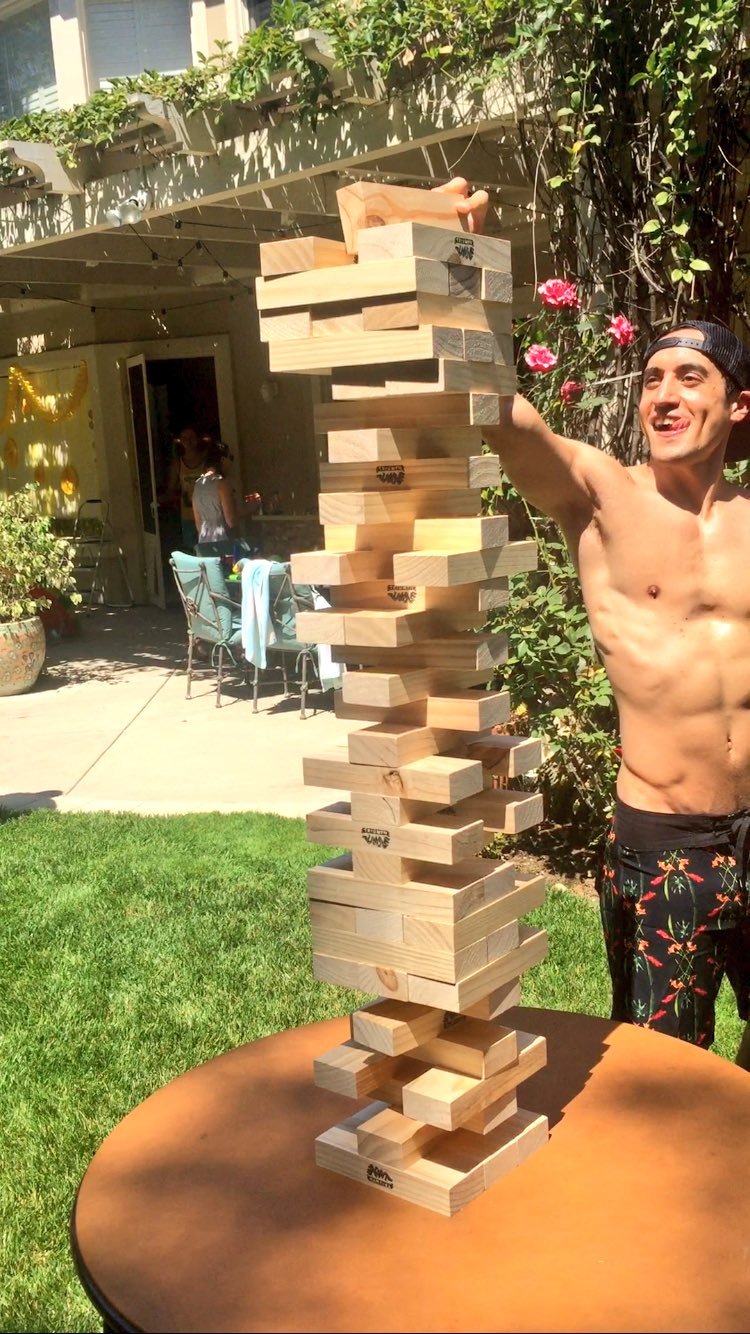 fpvs:  @KeahuKahuanui:  Alright fine, here’s me winning at oversized Jenga. #theresonlyoneloserinthisgamesothathelps