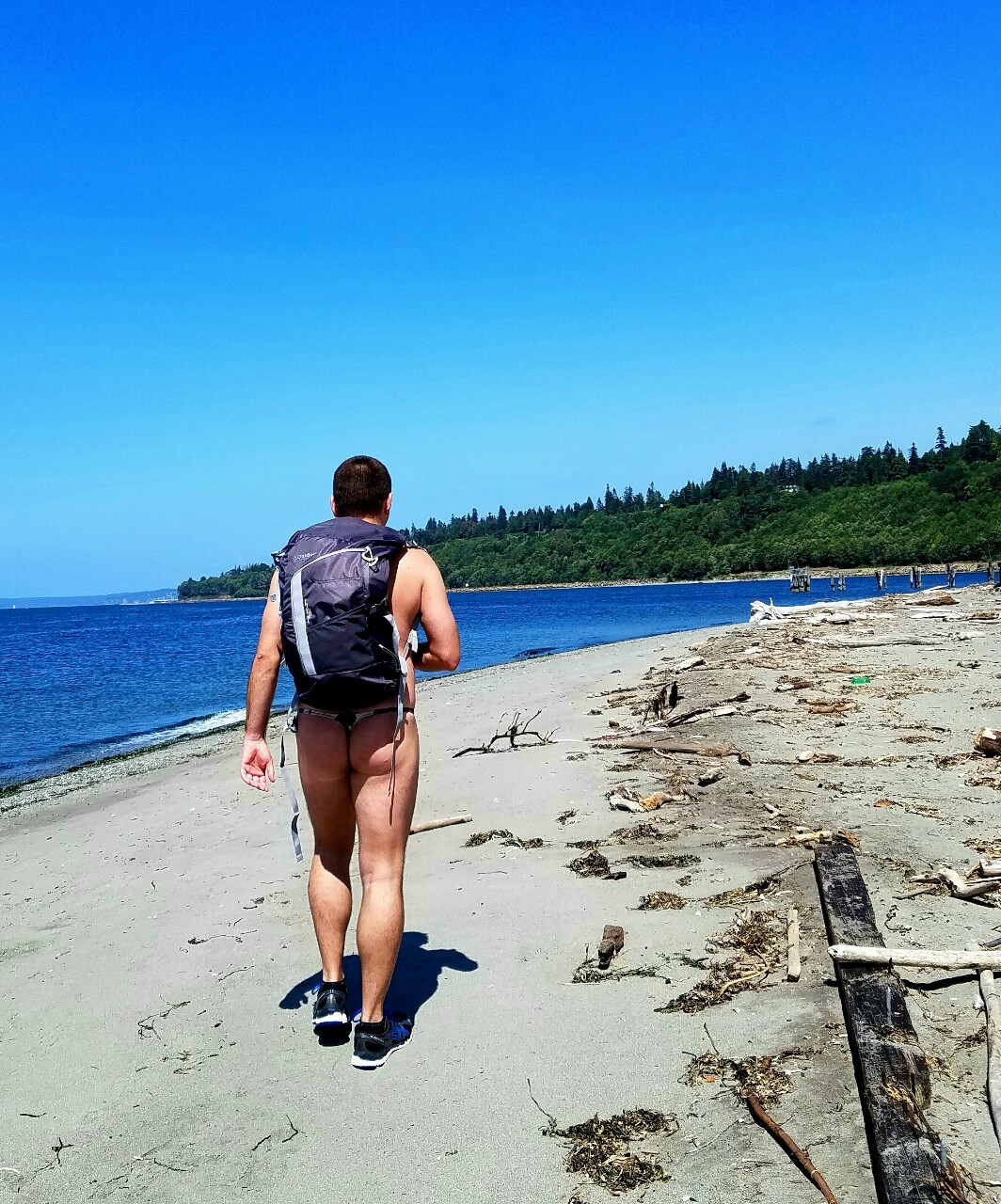 thong-jock:  Hikin’, bikin’, boatin’ and drivin’ in just a thong!