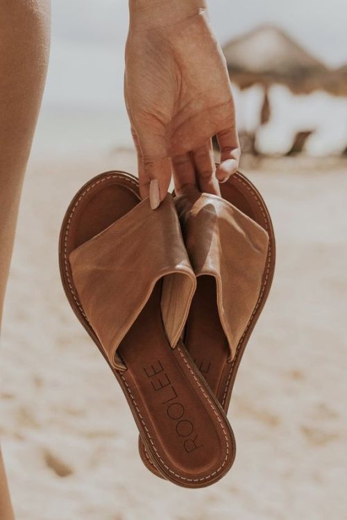 Sexy leather banded sandals.