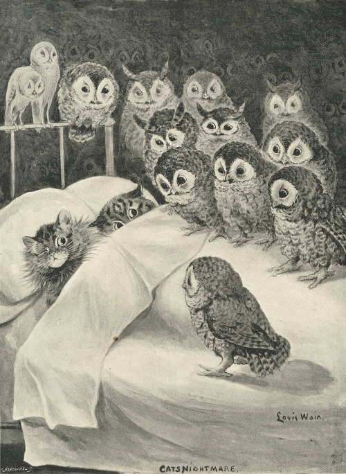 Louis Wain (English, 1860-1939, b. Clerkenwell, London, England) - Cats Nightmare, 1890s  Drawings