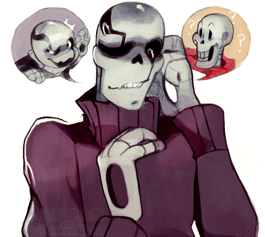 asmtsm:I wanted to draw @ksuriuri pap/gaster fusion so bad. I like the eye concept