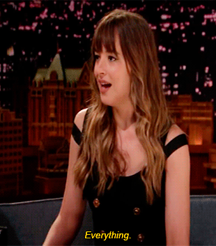 fallen-happiness:Dakota Johnson playing Think Fast!