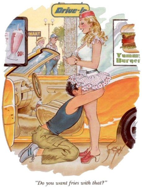 thumbs.pro : flr-female-led-relationship: Source : imagefap Yummy juicy fur  burger.Old Playboy cartoon. I recognize the artist.