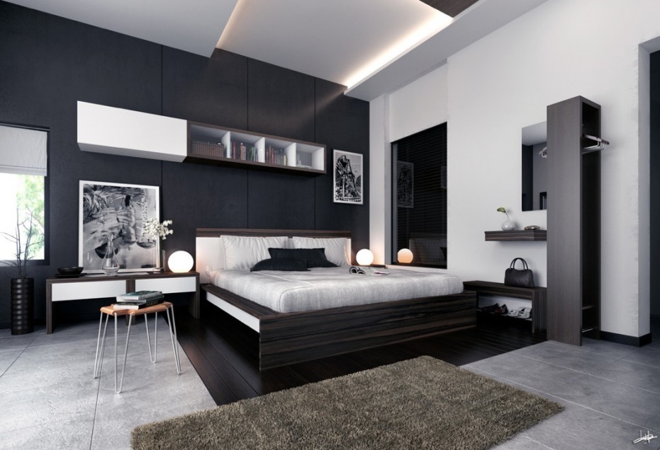 homedesigning:  Beautiful Black Bedroom