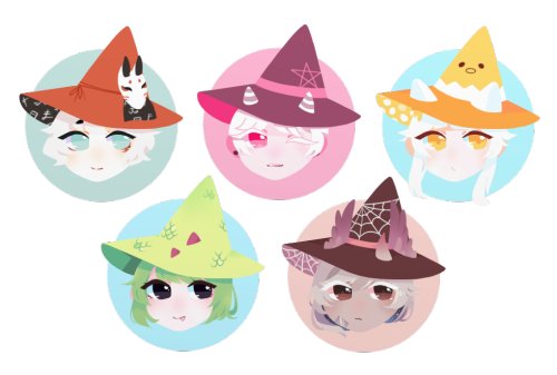 Been doing a bunch of these~ I have a YCH open here: https://www.deviantart.com/artnote/journal/Halloween-witch-hat-YCH-OPEN-816908473!