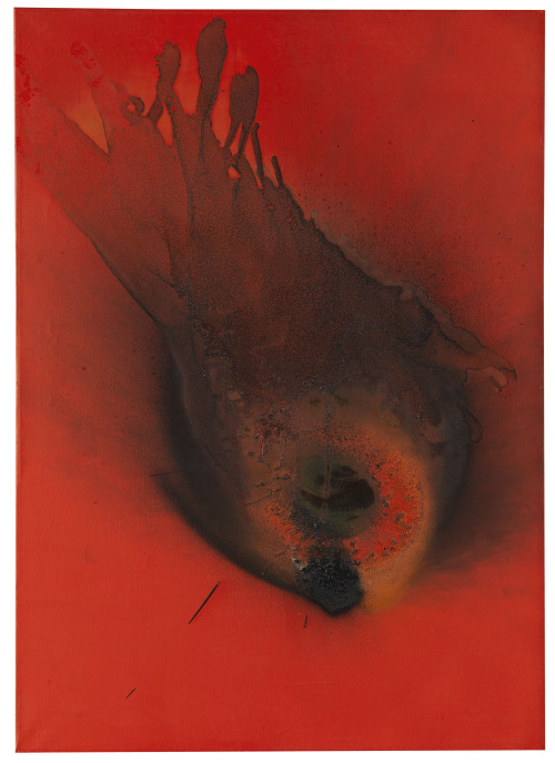 4eternal-life:  OTTO PIENE Flower flies. 1978.Oil, fire and smut on canvas. link,  Kettere