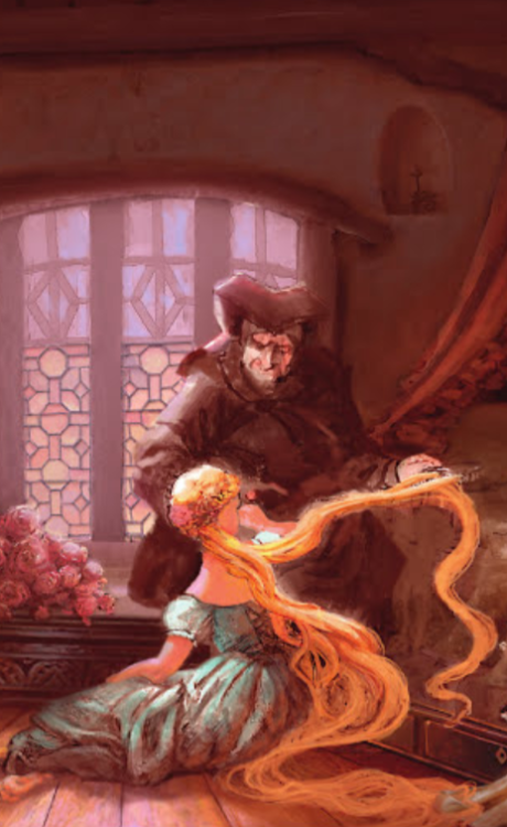 Visual development from The Art of Tangled by Lisa Keene, Craig Mullins, Laurent Ben-Mimoun, and Cla