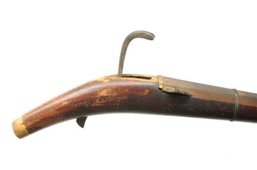 A Chinese matchlock musket, 18th century.