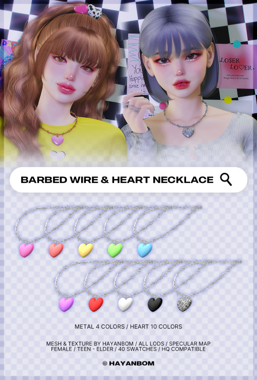 [HYB] BARBED WIRE &amp; HEART NECKLACE Mesh &amp; Texture by HAYANBOMAll Lods / Specular Map