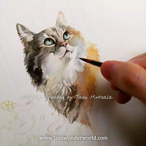 Today I started painting a cat portrait commission