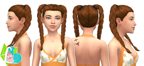 simlaughlove:Playful Braids - Summer Pigtails Collection (Part 02) - The pigtails are available for 