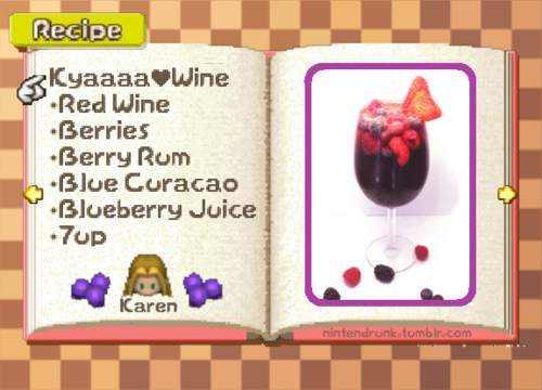 The Drunken Moogle: Kyaaaa ♥ Wine - Karen (Harvest Moon 64 cocktail)