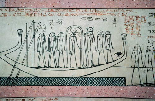 Tomb of Thutmose IIISolar barque transporting the deities through the underworld, Amduat, detail of 