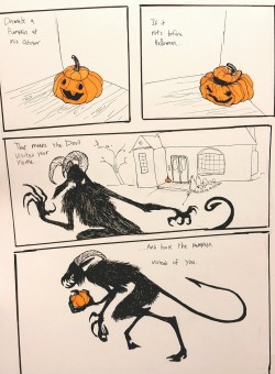 zooophagous:  zooophagous:  A quick Halloween comic. I didn’t have time to do any super polished art for Halloween between commissions and the show, but I really tried hard to pencil in some seasonal stuff. Though if I’m honest with myself, I draw