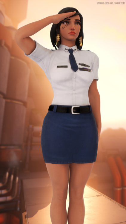 Pharah in uniformSomebody requested this a while back, plus I wanted to do it for some time. I finally managed to find a proper uniform, so here it is.Models used: Pharah, uniform