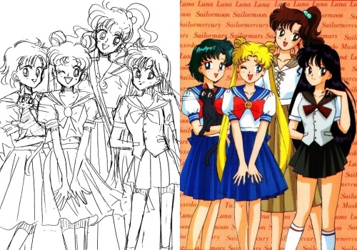  Sailor Moon Animanga Books by Nakayoshi CoverSketches by Naoko Takeuchi (1)