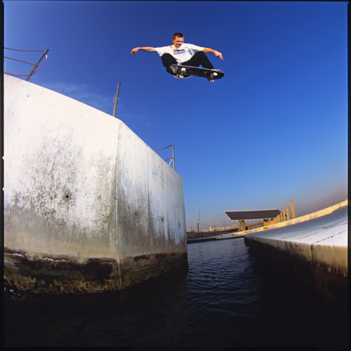 Morgan Smith, switch ollie in Barcelona from issue #99, photo Brian Caissie