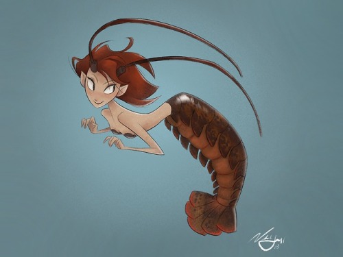Lobster merm I drew for mermay! 