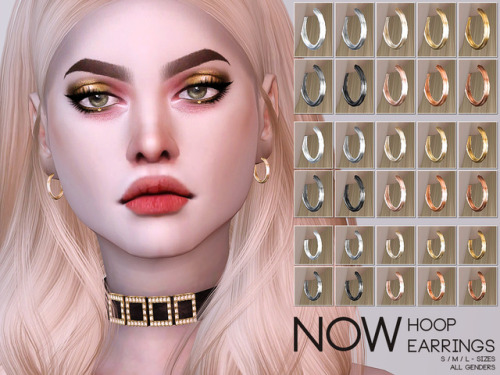 bestabsolutepraline: Shiny hoop earrings in 3 different sizes, all come in 10 colors.They’re a