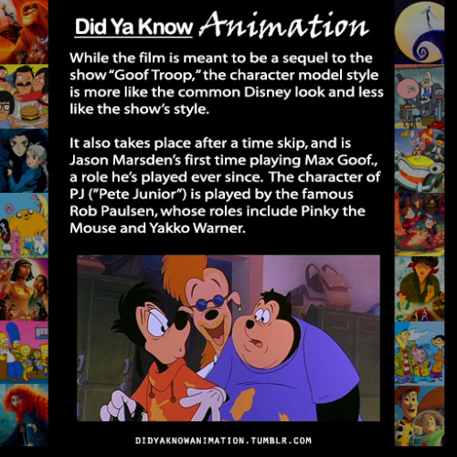 didyaknowanimation:  Today, A Goofy Movie turns 20 years old. As some of you may know, it’s actually one of my favorite Disney films. It was most definitely a product of its time–full of trendy haircuts, modern (at the time) clothing, and some great