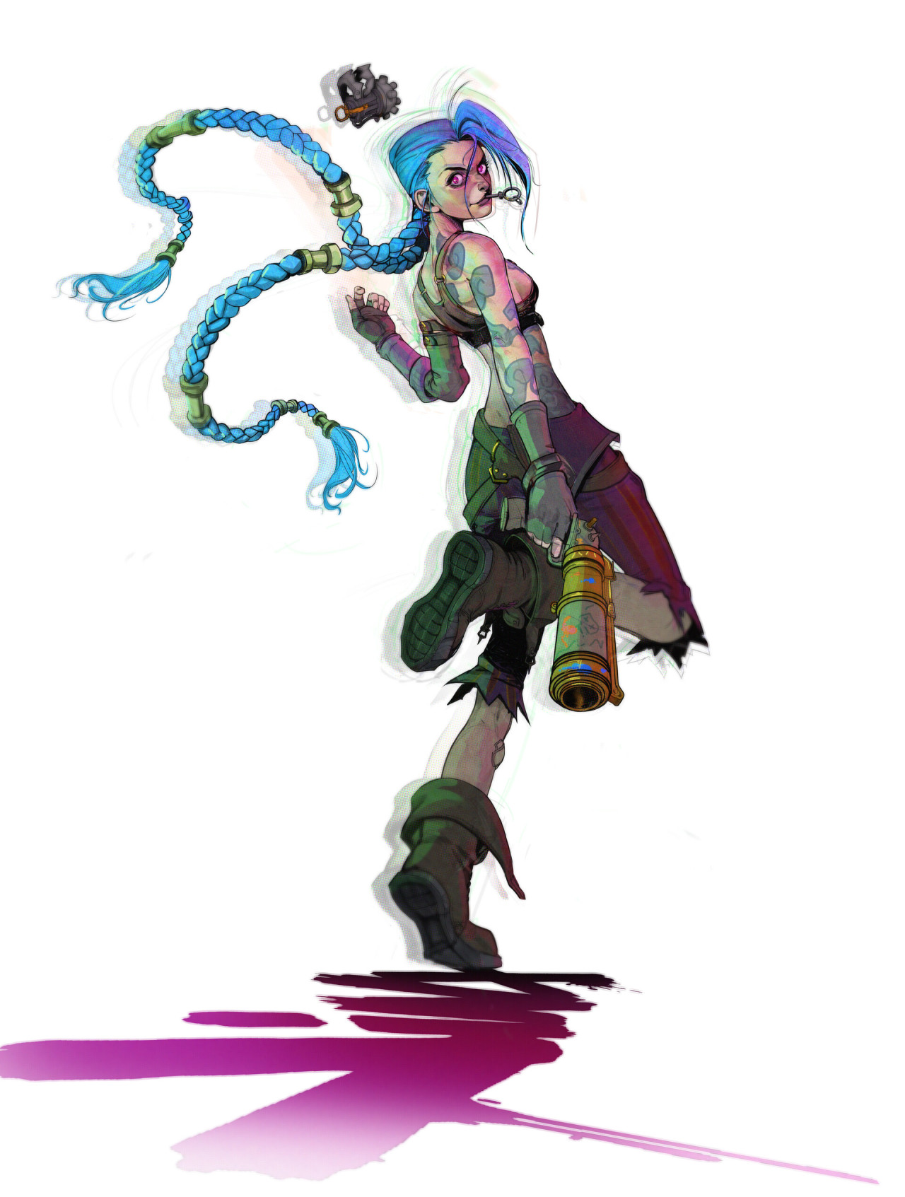 Arcane - Jinx - fan art by selected artists:

Carla Antonia,

Son Nguyen,

Renan Ribeiro,

Huyy Nguyen,

Mona Finden