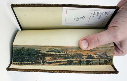 itscolossal:  Secret Fore-Edge Paintings Revealed in Early 19th Century Books at the University of Iowa 