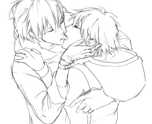 akuriru:  gave up on it and used as value practice nnnno don’t look at clear’s hand on aoba’s back lol
