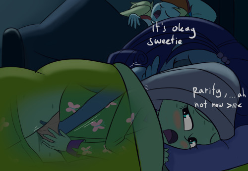 this is the my horny thought when i saw Rainbow rocks in sleepover scene :3 (edit : here’s the one with the blanket)