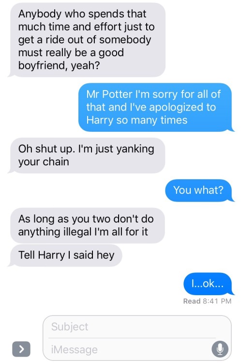 potters-prongs:  Oh James, your intimidation ways never cease to scare   Marauders Texts - Part 4 + The Text That Killed Me AU  Blog Info 