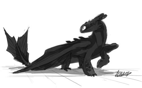 chameshida: Night fury doodle again