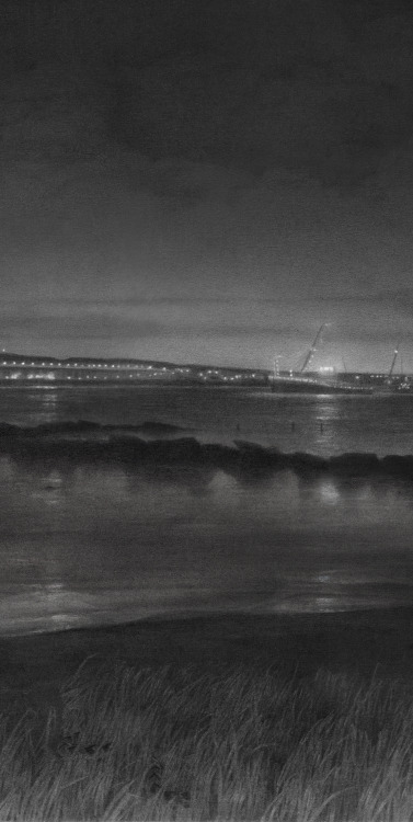 ryansalge: Hudson Lights Ryan Salge. 2016. graphite on paper