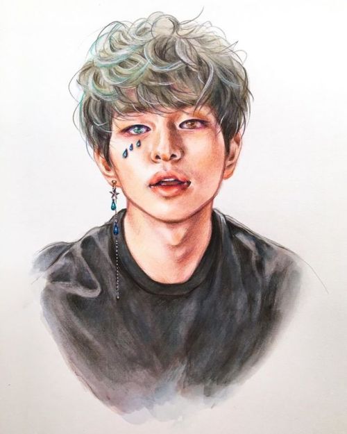 onew✯·˖ . #shineefanart #onew#watercolorpencil #colorpencil. (雑) https://www.instagram.com/p/Bz4