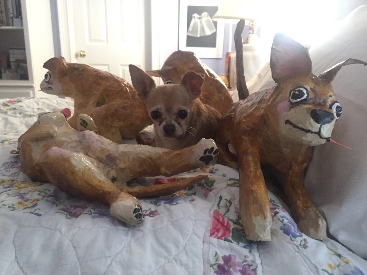 FYI: For Christmas, I made a paper mache duplicate of my dog, Philip, for each member