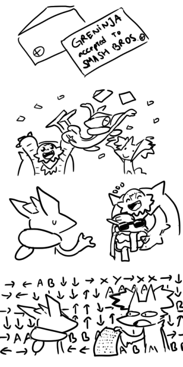 chasehunter:Welcome to the SSB family Greninja! by @pwjelly