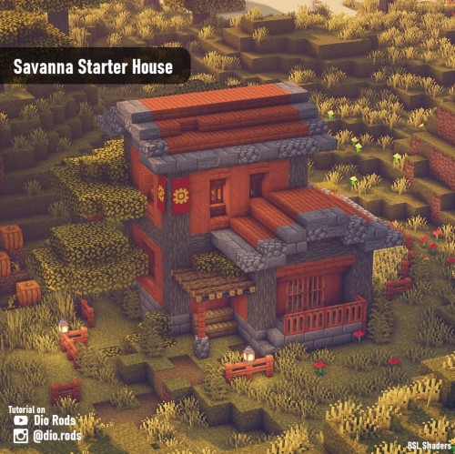 Minecraft survival starter house, biome: Savanna. Full tutorial on my YouTube channel. Hit or miss? 