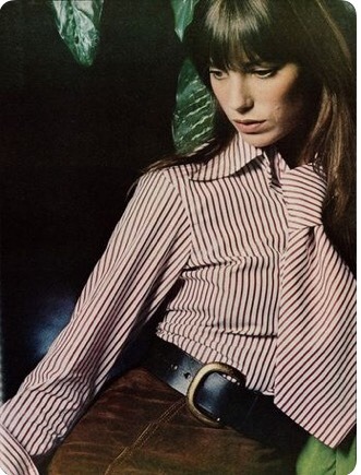 vintageinherdream:Jane Birkin in striped blouse 60’s