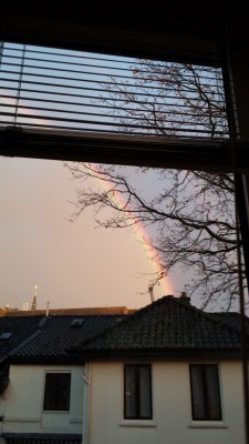 Some Double Rainbow Action Going On And The Weather Changed From Storm To Clear Sky
