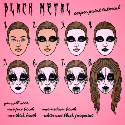 Black metal corpse paint makeup, advice please? I have never worn