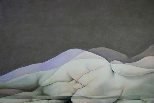 darksilenceinsuburbia:Shaina Craft. Experiments in the Flesh.Veneers of painted flesh mingle on my c