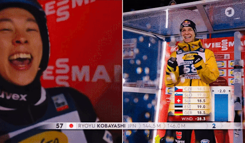 Lellinger During And After Andis Win In Willingen (04.02.2024)