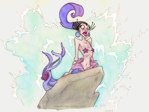 charamath:  So this happened while I was sick and without power this weekend…  I’m actually doing an entire ‘Yzma is Best Princess’ series.  There are many more in the works (Cinderella, Elza, Jane, Pocahontas, Esmeralda, etc..).   Watercolors