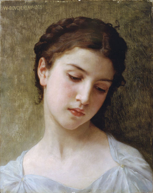 daughterofchaos: William-Adolphe Bouguereau, Head Of A Young Girl, 1898