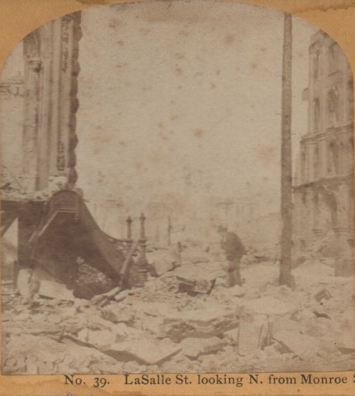 Chicagoans rummage through what remains of their city, October 1871, Chicago. The fire burned Octobe