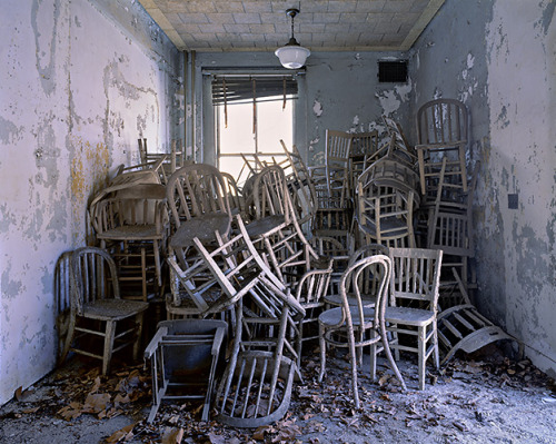 blue-voids:   Stephen Wilkes - Ellis Island Administrative Quarters Measles Ward, Huddled Chairs Morgue, Prep Room Isolation Ward Snow-covered Corridor Psychiatric Hospital, Green Room Tuberculosis Ward  