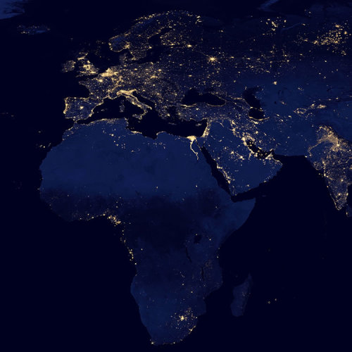 alipeeps:  uuuhshiny:  coolthingoftheday:  somanycolors:  coolthingoftheday:  coolthingoftheday:  Satellite photos of the Earth at night.  1. North America, Central America, and the Caribbean 2. Europe and Africa 3. South America 4. Asia, Australia,