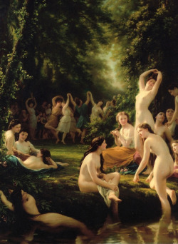 Fritz Zuber-Buhler (1822 – 1896) ,La Reine Bacchanal,detail.