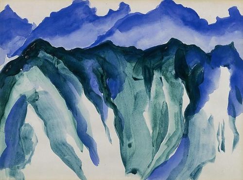 Machu Picchu   -   Georgia O’keeffe  1956American  1887-1986Watercolor on paper, 9 x 11 7/8 inchesHe