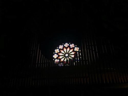 Sage Chapel. The top three murals represent Cornell’s commitment to the arts, the sciences, an