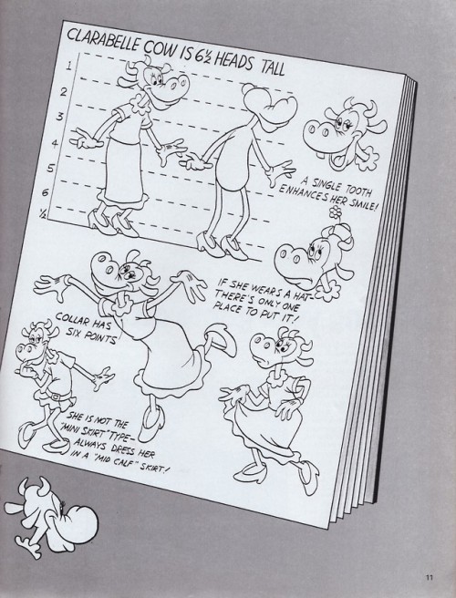 Nifty Clarabelle Cow model sheet.